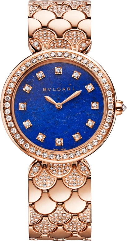 Bulgari,Divas' Dream 33mm,33mm,Rose Gold,Sapphire,Crystal Glass,Lapis Lazuli,Diamonds,103574