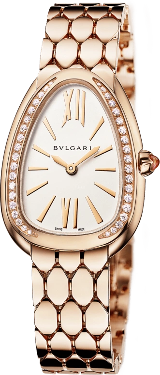 Bulgari,Serpenti 33mm,33mm,Rose Gold,Silver White,Sapphire,Crystal Glass,103146