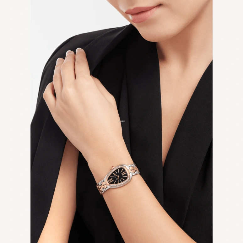 Bulgari,Serpenti Seduttori 33mm,33mm,Stainless Steel,Black,Quartz,Other,Silver,103951