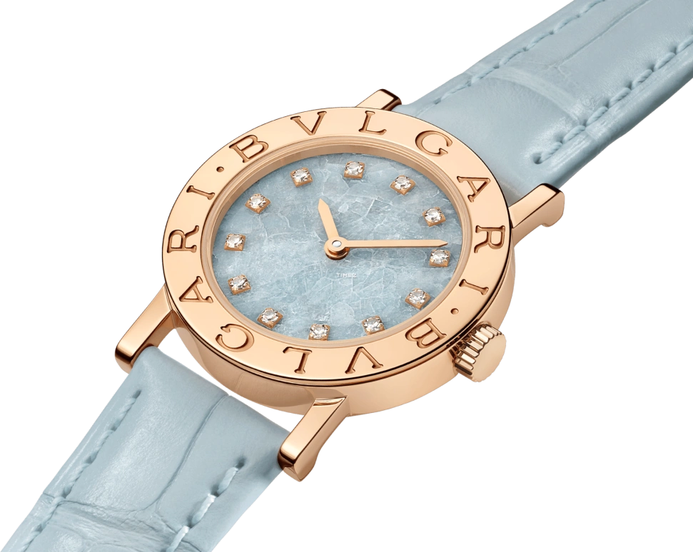 Bulgari,Bulgari Bulgari 26mm,26mm,Rose Gold,Ice Blue,Quartz,Sapphire,Round,104191