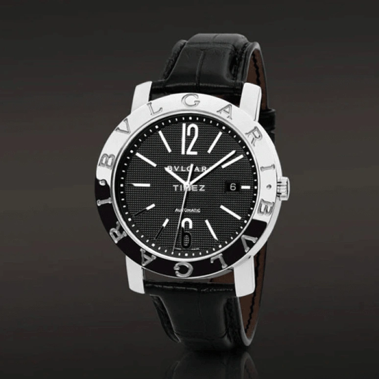 Bulgari,Bulgari Bulgari 42mm,42mm,Stainless Steel,Black,Automatic,Day,Sapphire,Crystal Glass,BB42BSLDAUTO