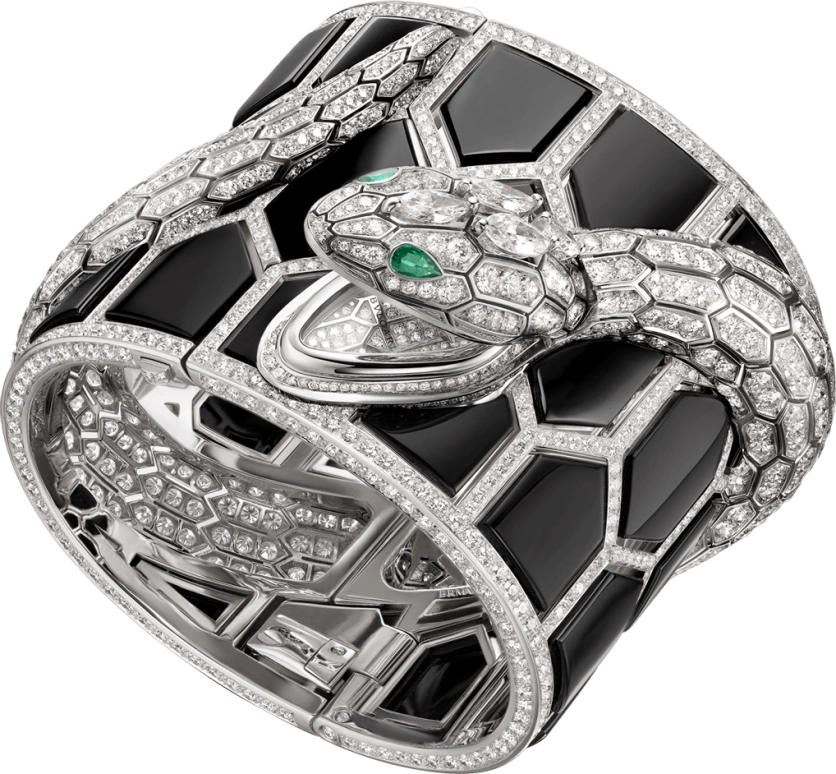Bulgari,Serpenti ,White Gold,Setting,Diamonds,Onyx,Emerald,Agate,102985