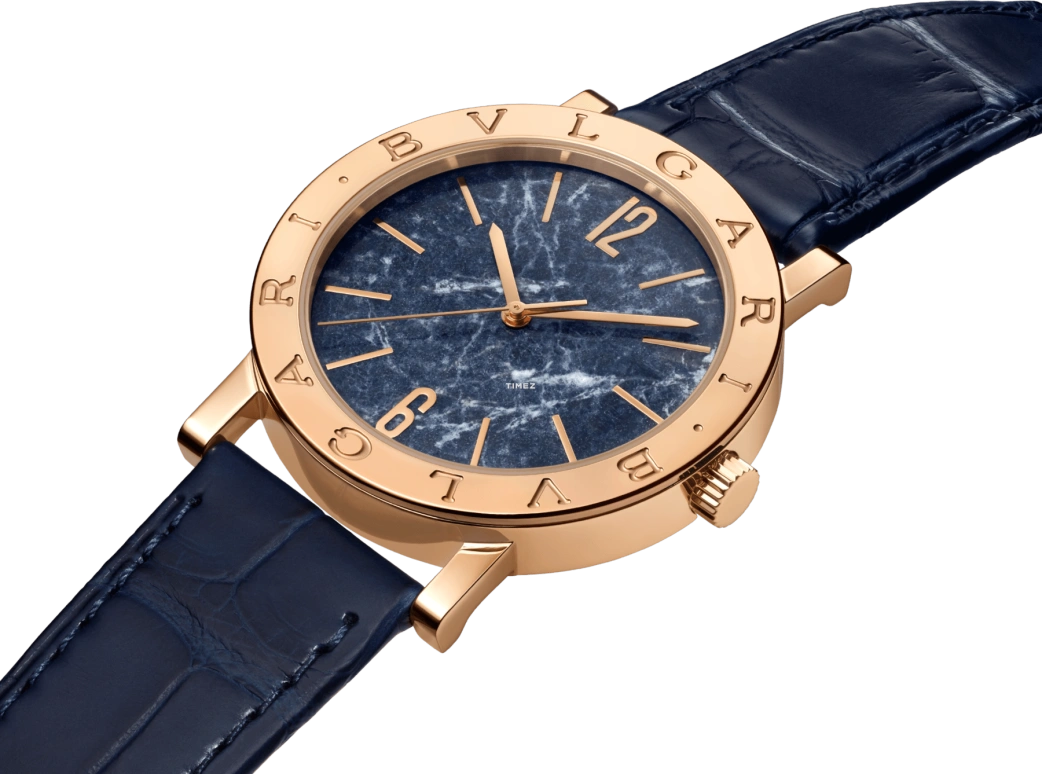 Bulgari,Bulgari Bulgari 38mm,38mm,Rose Gold,Blue,Automatic,42hours,In-house Caliber,104113