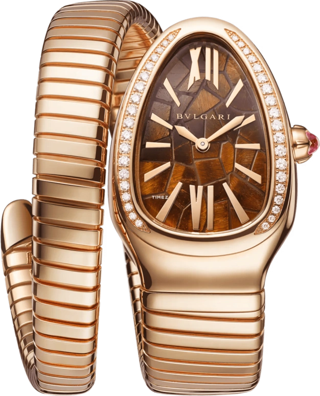 Bulgari,Serpenti 35mm,35mm,Rose Gold,Brown,Quartz,Sapphire,Crystal Glass,Other,104003