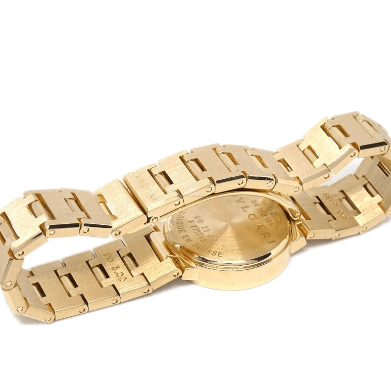 Bulgari,Bulgari Bulgari 23mm,23mm,Yellow Gold,Black,Quartz,Day,Sapphire,Crystal Glass,BB23GG