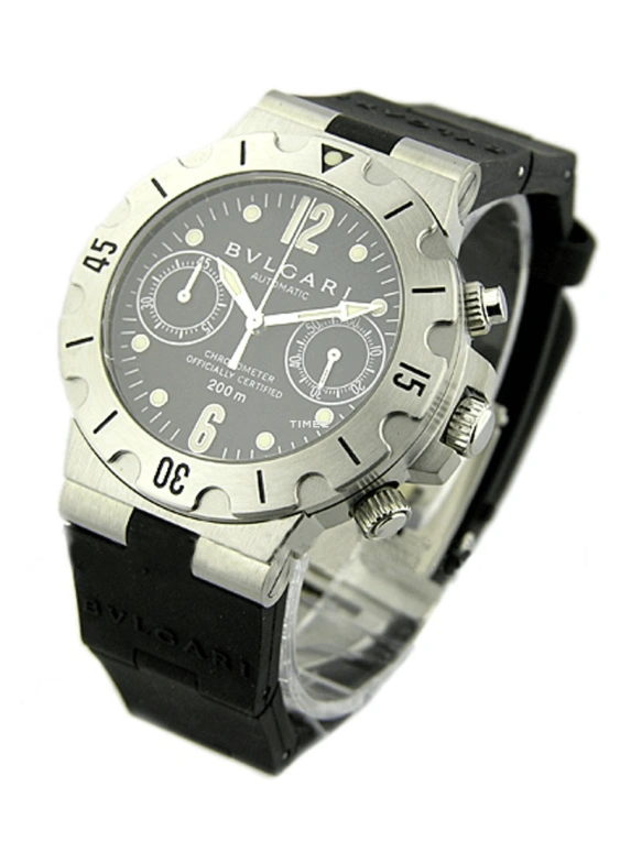 Bulgari,Diagono Professional 38mm,38mm,Stainless Steel,Black,Automatic,Chronograph,Day,SC38SV