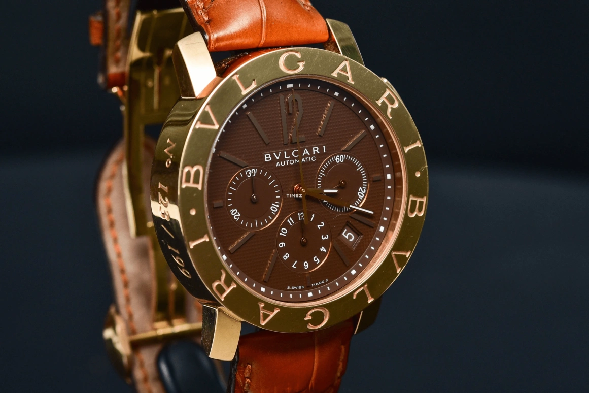 Bulgari,Bulgari Bulgari 42mm,42mm,Rose Gold,Coffee,Brown,Automatic,Chronograph,Day,BBP42C11GLDCH,BBP42C11GLDCH/N