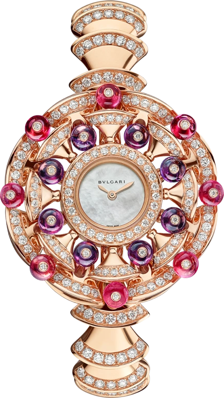 Bulgari,Divas' Dream 39mm,39mm,Rose Gold,Crystal,White,Quartz,26280hours,In-house Caliber,102080