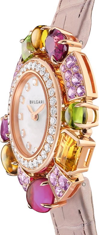 Bulgari,High Jewellery 36mm,36mm,Rose Gold,Sapphire,Crystal,White,Sapphire,Crystal Glass,Oval,Rose Gold,Pink Red,Pink,103713