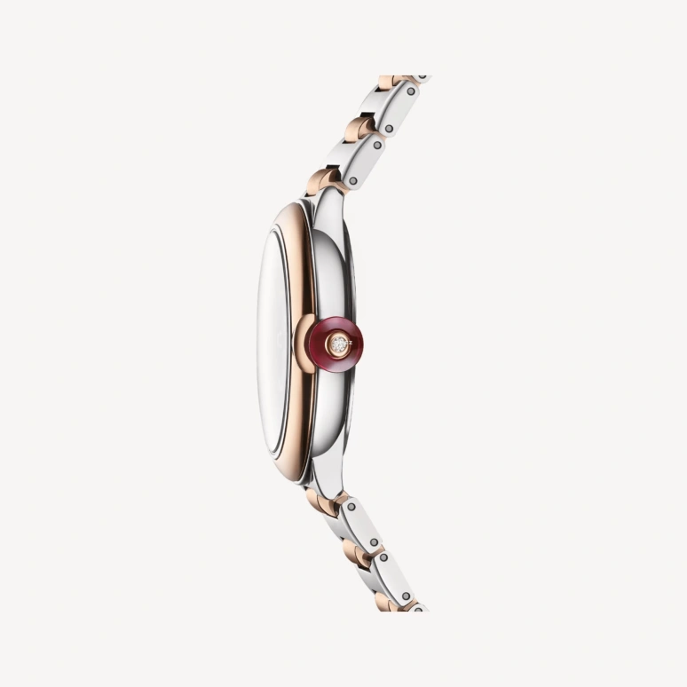 Bulgari,Lvcea 33mm,33mm,Stainless Steel,Rose Gold,Silver White,Automatic,Sapphire,Crystal Glass,Round,103730