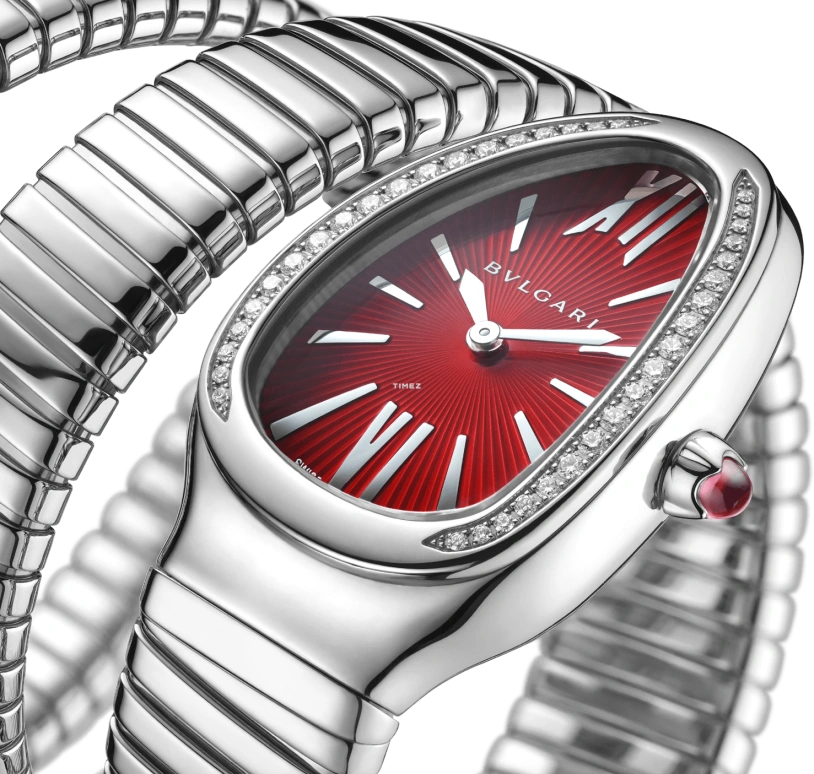 Bulgari,Serpenti 35mm,35mm,Stainless Steel,Red,Quartz,26280hours,In-house Caliber,102682