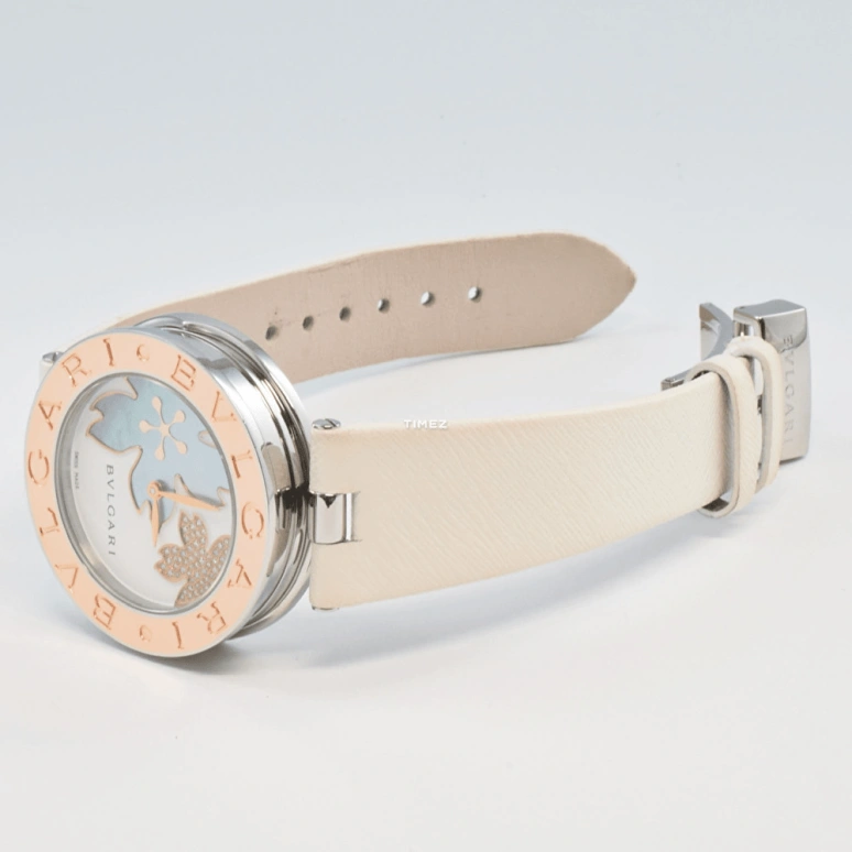 Bulgari,B.Zero1 35mm,35mm,Stainless Steel,Rose Gold,White,Quartz,Sapphire,Crystal Glass,Round,BZ35FDSGL