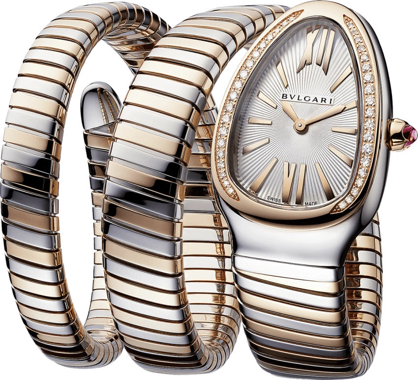 Bulgari,Serpenti ,Stainless Steel,Rose Gold,Silver,Sapphire,Crystal Glass,Rose,Setting,Diamonds,103149