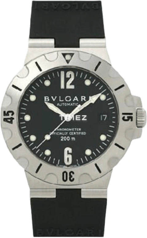 Bulgari,Diagono Professional 38mm,38mm,Stainless Steel,Black,Sapphire,Crystal Glass,Closed,SD38BSVD