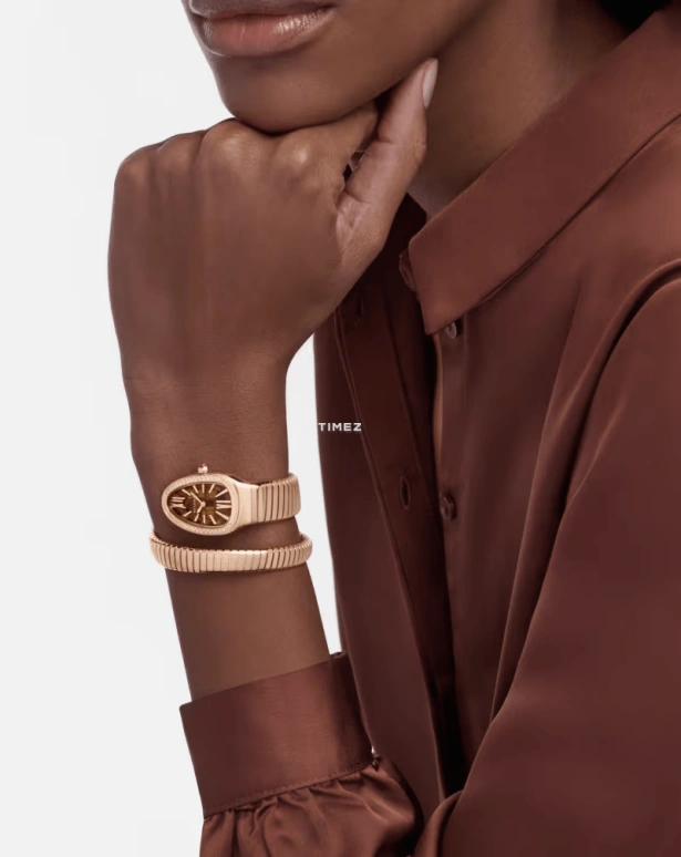 Bulgari,Serpenti 35mm,35mm,Rose Gold,Brown,Quartz,Sapphire,Crystal Glass,Other,104003
