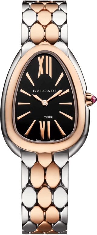 Bulgari,Serpenti Seduttori 33mm,33mm,Stainless Steel,Black,Quartz,Other,Silver,103959