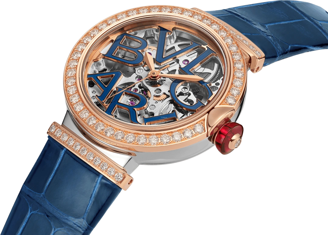 Bulgari,Lvcea 33mm,33mm,Rose Gold,Blue,Automatic,42hours,In-house Caliber,103304