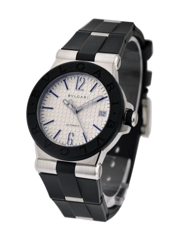 Bulgari,Other 35mm,35mm,Stainless Steel,Silver,Automatic,Day,Sapphire,101620
