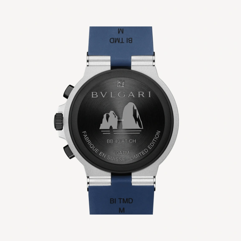 Bulgari,Other 40mm,40mm,Aluminium,Blue,Automatic,Chronograph,Round,103844