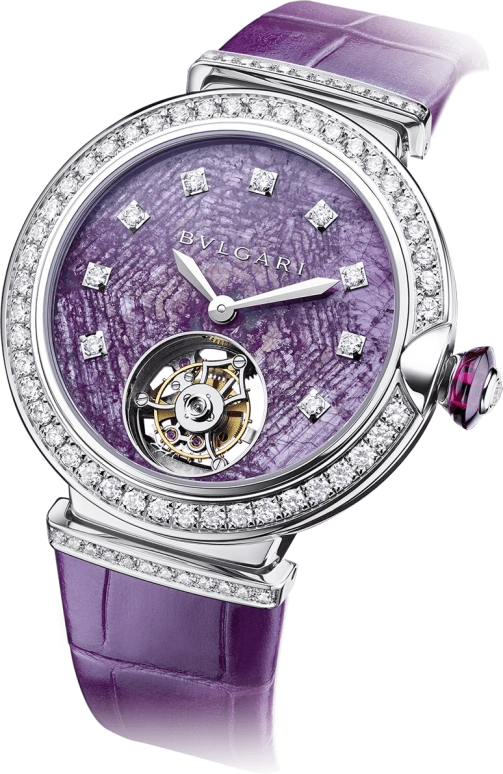 Bulgari,Lvcea 38mm,38mm,White Gold,Purple,Automatic,64hours,In-house Caliber,102694