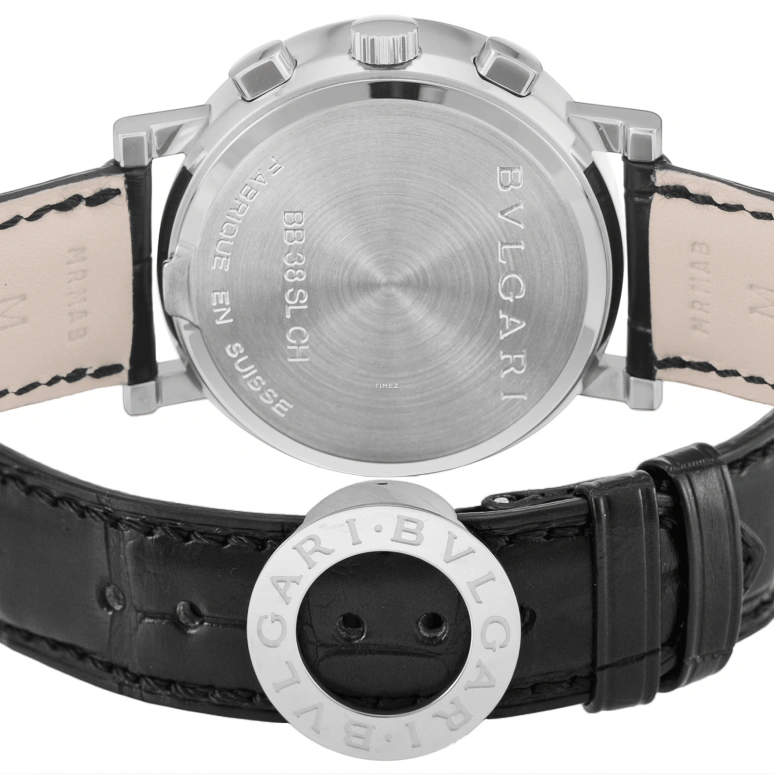 Bulgari,Bulgari Bulgari 38mm,38mm,Stainless Steel,White,Automatic,Chronograph,Day,BB38WSLDCH,BB38WSLDCH/N