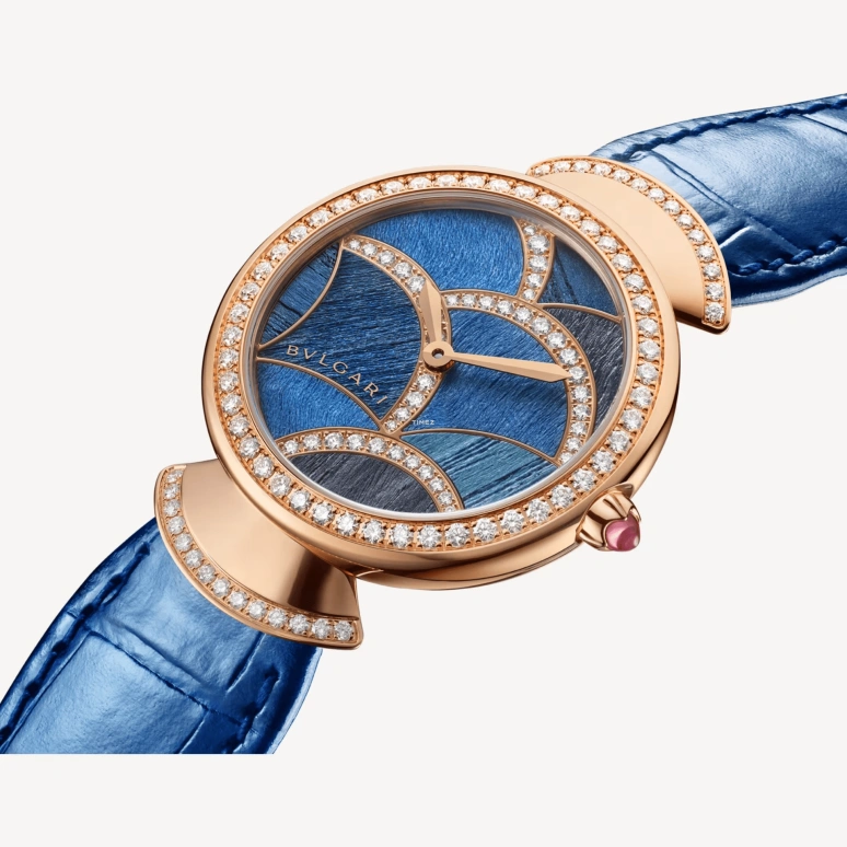 Bulgari,Divas' Dream 33mm,33mm,Rose Gold,Blue,Automatic,Sapphire,Crystal Glass,Round,104023