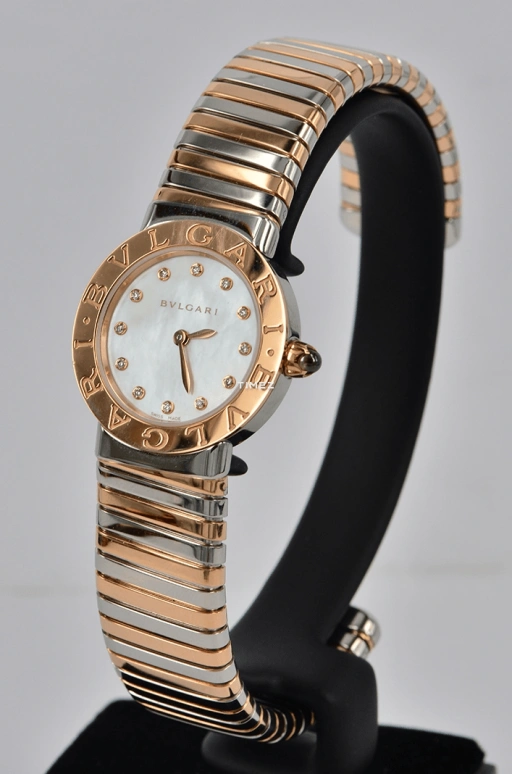 Bulgari,BB Lady 26mm,26mm,Stainless Steel,Cream,Quartz,Sapphire,Crystal Glass,Round,BBLP 26 2T SG
