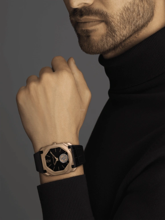 Bulgari,Octo 40mm,40mm,Rose Gold,Black,Handwound,52hours,In-house Caliber,102346
