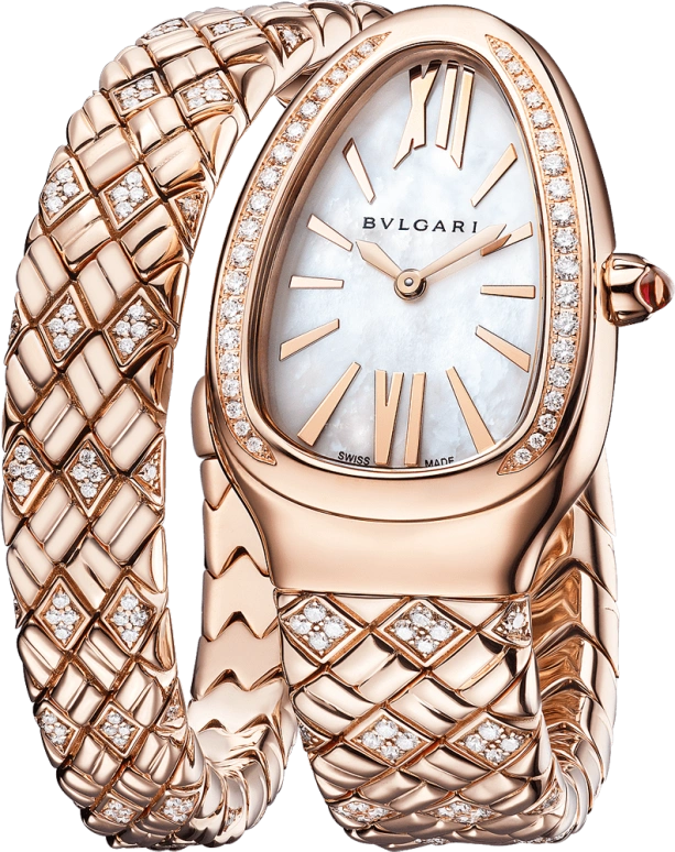Bulgari,Serpenti 35mm,35mm,Rose Gold,White,Quartz,Sapphire,Crystal Glass,Other,103656
