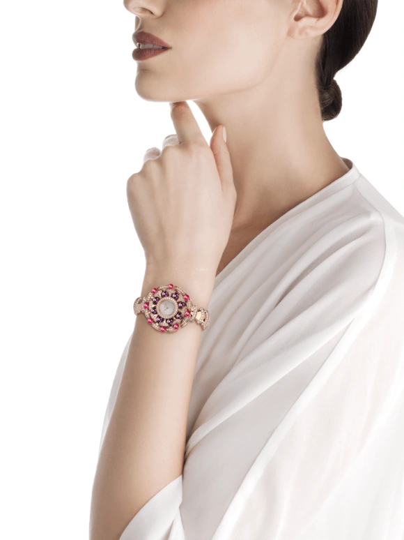 Bulgari,Divas' Dream 39mm,39mm,Rose Gold,Crystal,White,Quartz,26280hours,In-house Caliber,102080