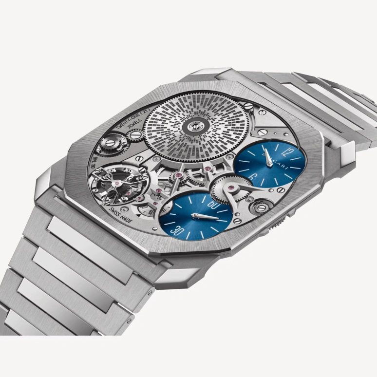 Bulgari,Octo 40mm,40mm,Platinum,Grey,Blue,Handwound,Octagon,Silver,103832