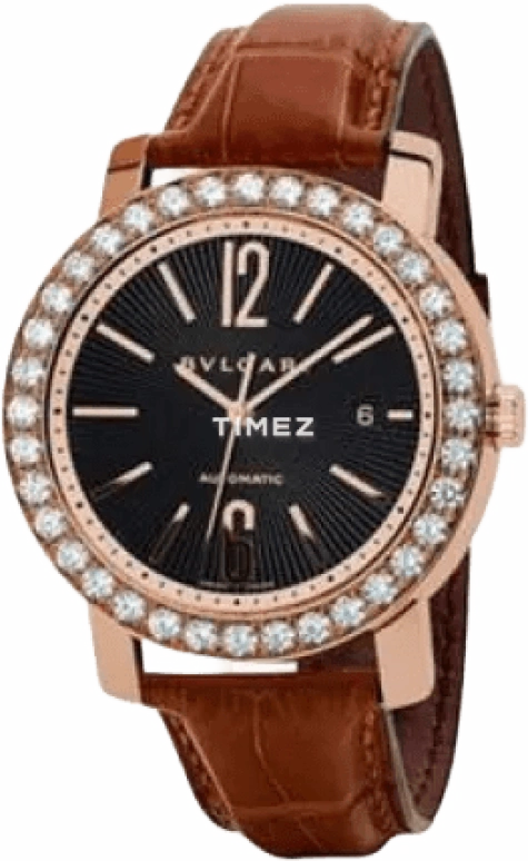 Bulgari,Bulgari Bulgari 43mm,43mm,Rose Gold,Black,Automatic,Day,Sapphire,Crystal Glass,BBP42C5GDLDAUTO