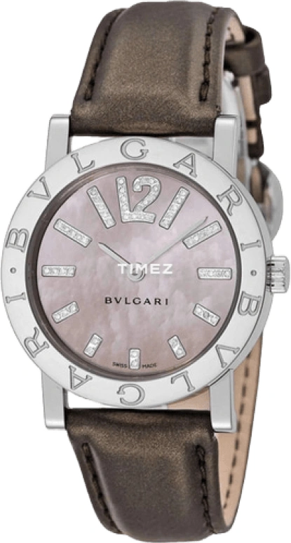 Bulgari,Bulgari Bulgari 33mm,33mm,Stainless Steel,Pink,Automatic,Sapphire,Crystal Glass,Round,BB33C11SL,BB33C11SL/D