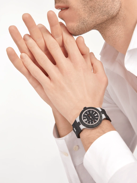 Bulgari,Bulgari Bulgari 40mm,40mm,Aluminium,Black,Automatic,42hours,In-house Caliber,103445