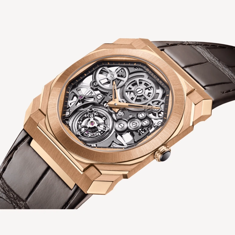 Bulgari,Octo 40mm,40mm,Rose Gold,Grey,Skeleton,Handwound,Tourbillon,Octagon,103981