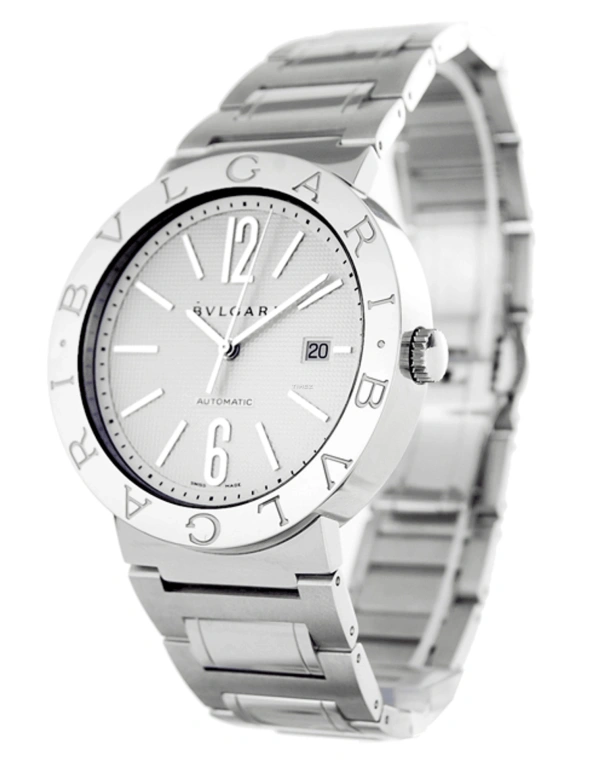 Bulgari,Other 42mm,42mm,Stainless Steel,White,Automatic,Day,Sapphire,101381