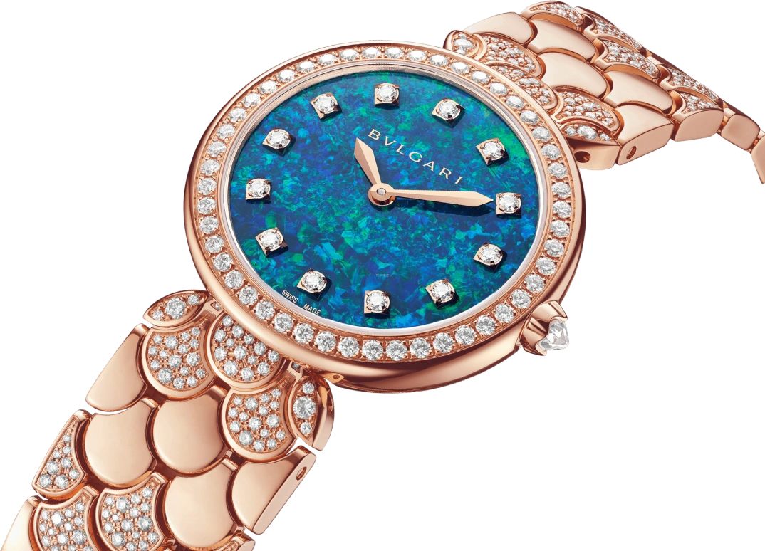 Bulgari,Divas' Dream 33mm,33mm,Rose Gold,Black,Sapphire,Crystal Glass,103646