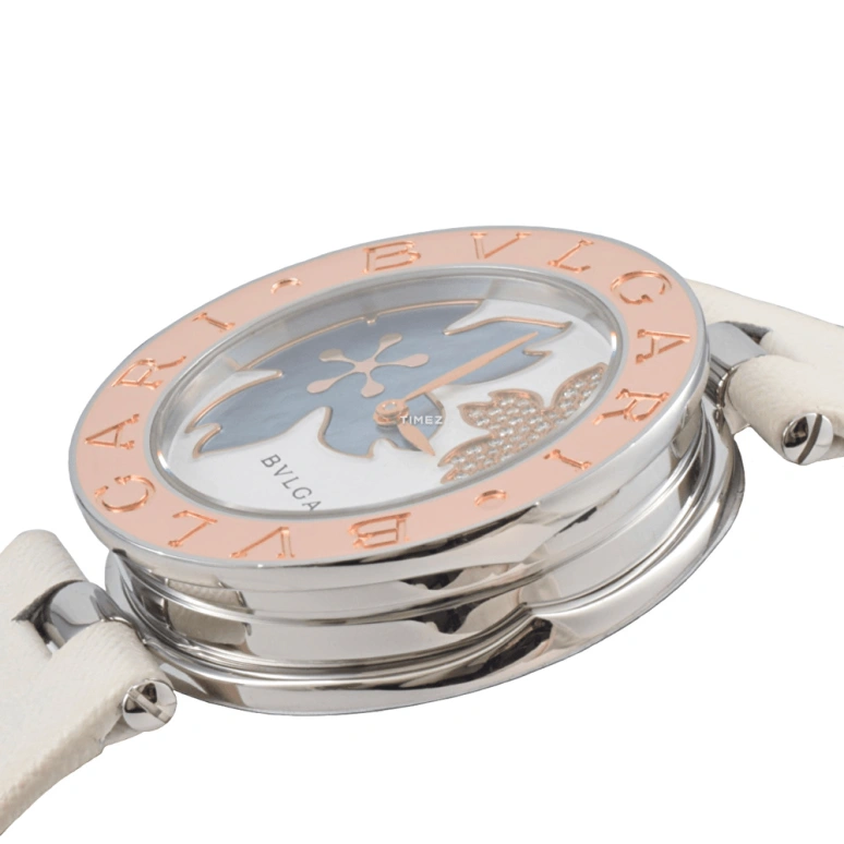 Bulgari,B.Zero1 35mm,35mm,Stainless Steel,Rose Gold,White,Quartz,Sapphire,Crystal Glass,Round,BZ35FDSGL