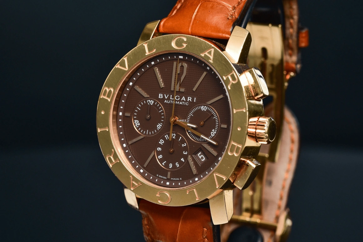 Bulgari,Bulgari Bulgari 42mm,42mm,Rose Gold,Coffee,Brown,Automatic,Chronograph,Day,BBP42C11GLDCH,BBP42C11GLDCH/N