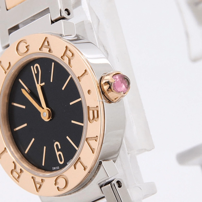 Bulgari,Bulgari Bulgari 0mm,0mm,Stainless Steel,Rose Gold,Black,Automatic,Sapphire,Crystal Glass,Round,102944
