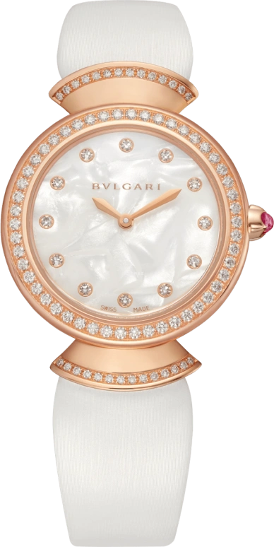 Bulgari,Divas' Dream 30mm,30mm,Rose Gold,Natural,White,Sapphire,Crystal Glass,Setting,Diamonds,102433