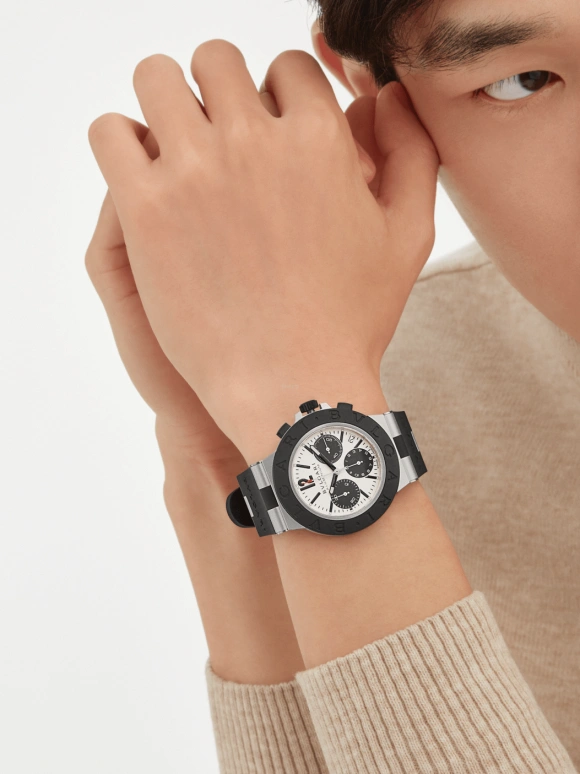 Bulgari,Bulgari Bulgari 40mm,40mm,Aluminium,White,Automatic,In-house Caliber,Sapphire,Crystal Glass,103383