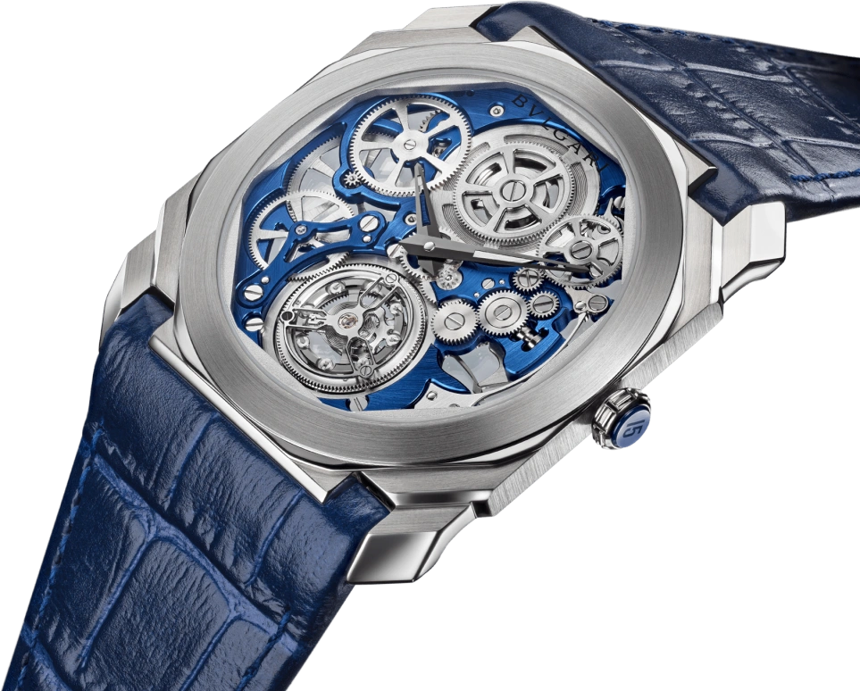 Bulgari,Octo 40mm,40mm,Platinum,Sapphire,Crystal Glass,Open,103188