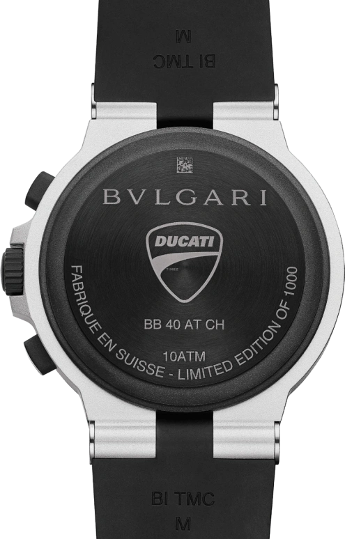 Bulgari,Other 40mm,40mm,Aluminium,Luminous,Black,Red,42hours,In-house Caliber,Sapphire,Crystal Glass,103701