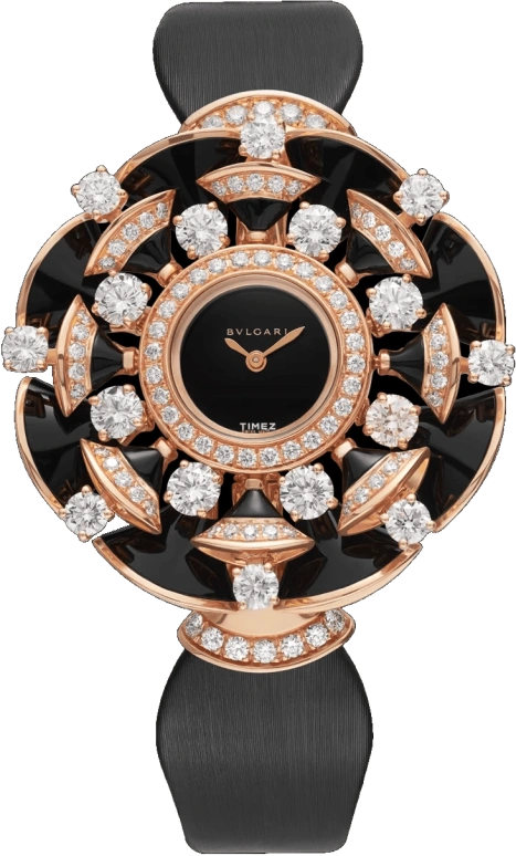 Bulgari,Divas' Dream 38mm,38mm,Rose Gold,Black,Quartz,26280hours,In-house Caliber,102216