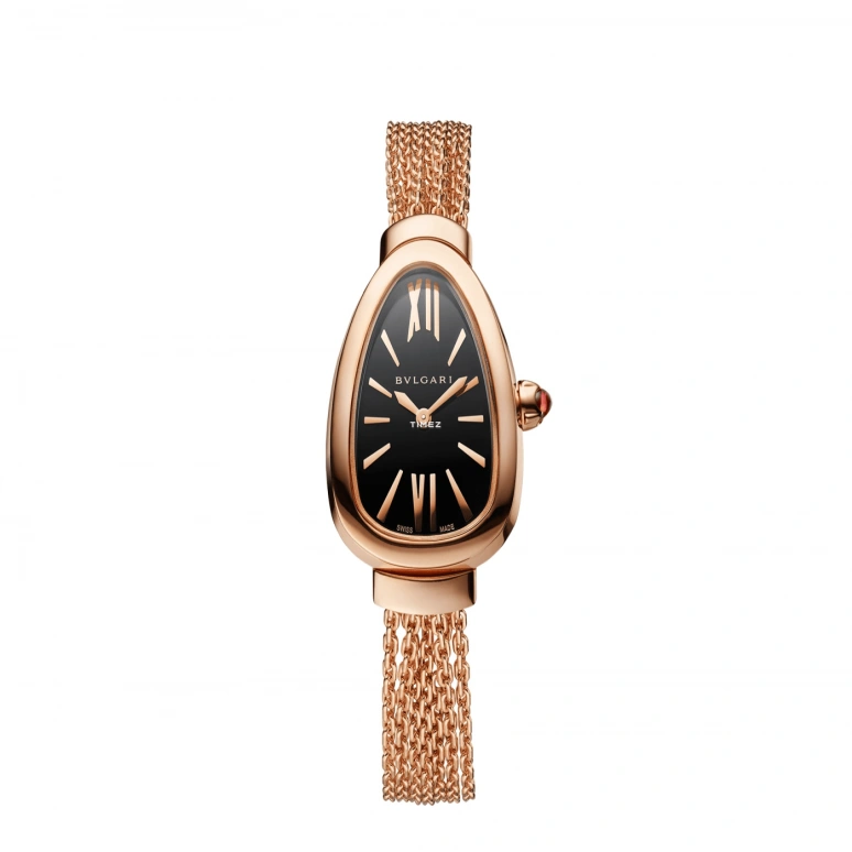 Bulgari,Serpenti 27mm,27mm,Rose Gold,Black,Quartz,Sapphire,Crystal Glass,Other,102728