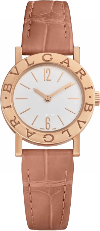 Bulgari,Bulgari Bulgari 26mm,26mm,Rose Gold,White,Quartz,Sapphire,Crystal Glass,Round,103966
