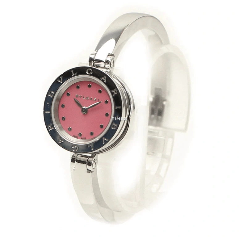 Bulgari,Other 23mm,23mm,Stainless Steel,Pink,Quartz,Sapphire,Round,102584
