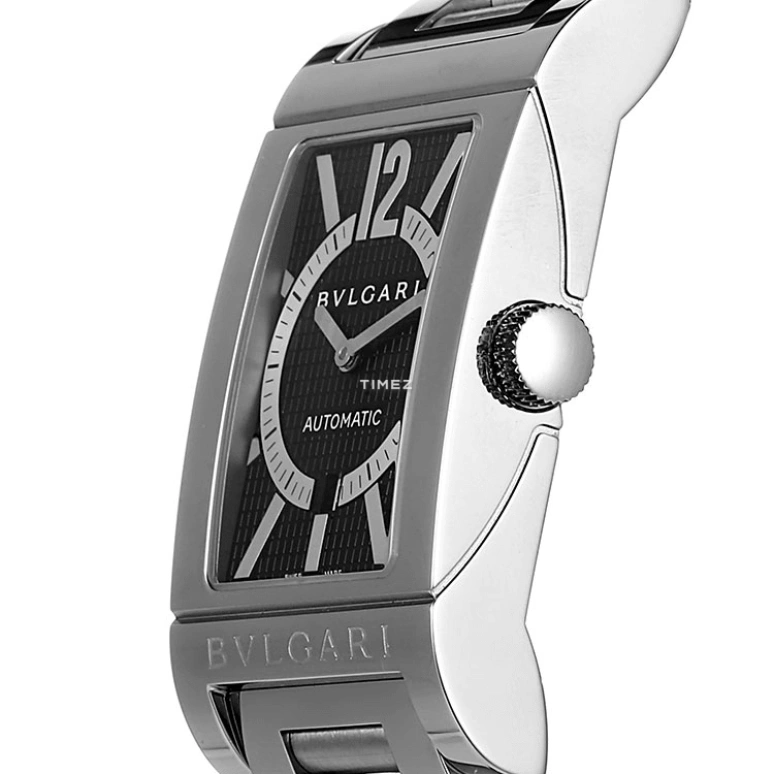 Bulgari,Rettangolo 26x45mm,26x45mm,Stainless Steel,Black,Automatic,Day,Sapphire,Crystal Glass,RT45BRSSD