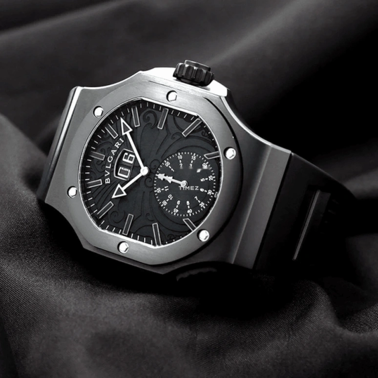 Bulgari,Ergon 56x51mm,56x51mm,Stainless Steel,Black,Automatic,Chronograph,Big Date,BRE56BSBLDCHS,BRE56BSBLDCHS/AB